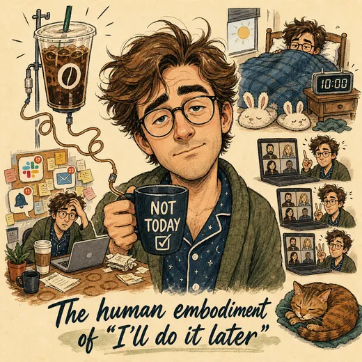 An affectionate hand-drawn caricature made from one selfie.