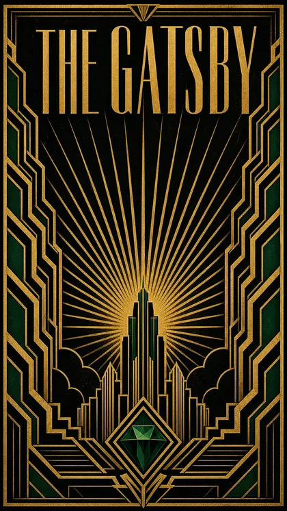 A gold-and-black Art Deco Gatsby-style poster, made with AI.