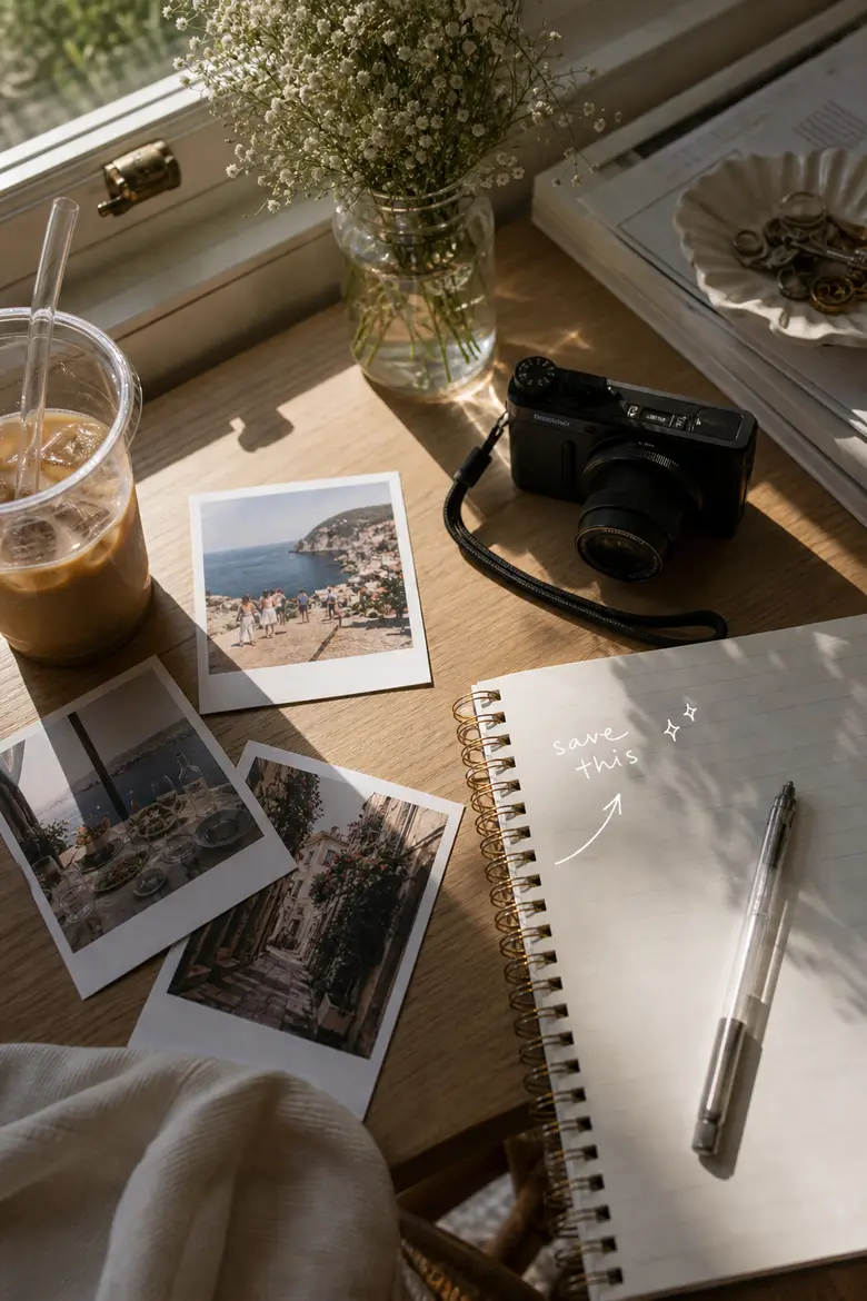 A desk photo-dump lifestyle idea from one photo.