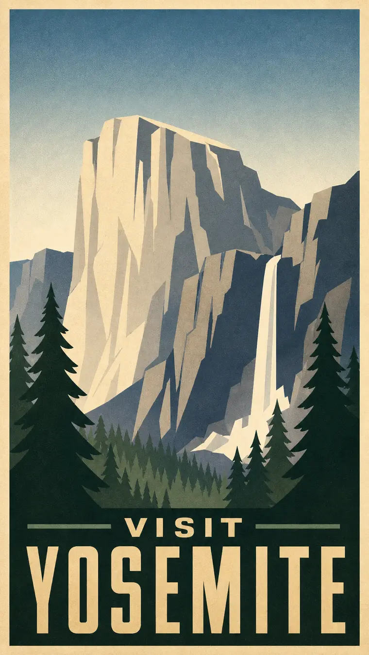 A 1930s WPA national-park travel poster made with AI.